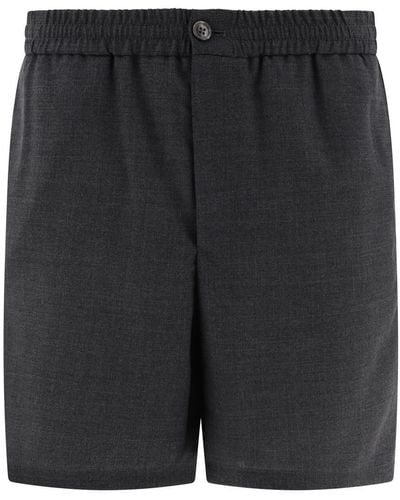 Ami Paris Virgin Wool Shorts - Black