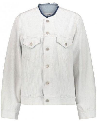 Maison Margiela Denim White Painted Jacket Clothing