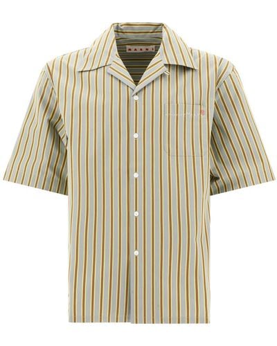 Marni Poplin Striped Shirt - Natural