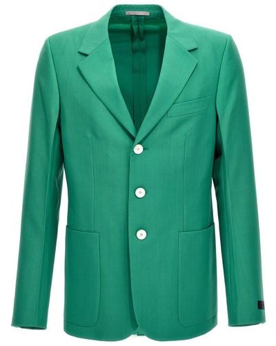 Lanvin Single-breasted Blazer Jackets - Green