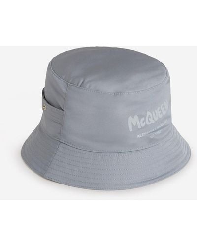 Alexander McQueen Graffiti Logo Bucket Hat - Grey