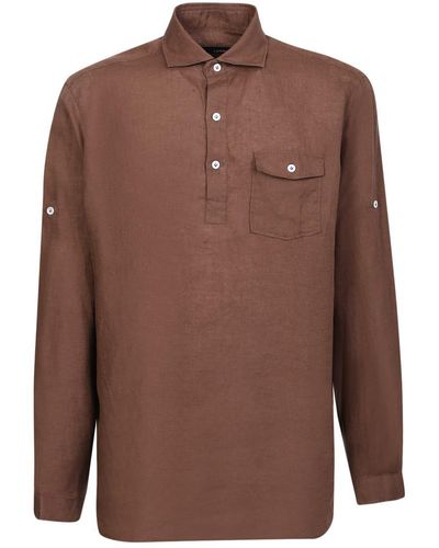 Lardini Brown Linen Shirt By