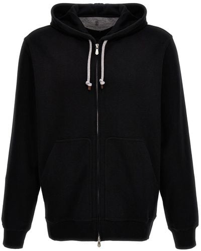 Brunello Cucinelli Zip Hoodie Sweatshirt - Black