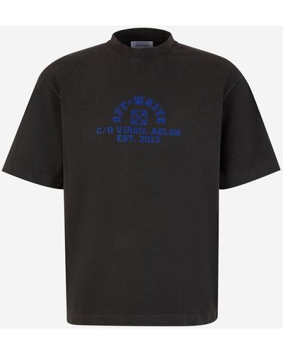 Off-White c/o Virgil Abloh Printed Cotton T-shirt - Black