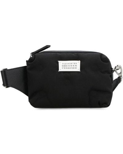 Maison Margiela Glam Slam Canvas Belt Bag With Logo - Black