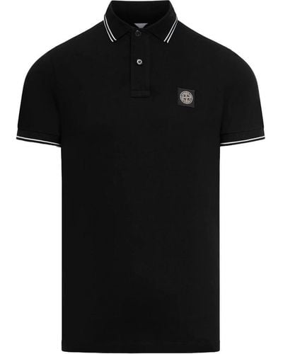 Stone Island Slim Cotton Polo Shirt - Black