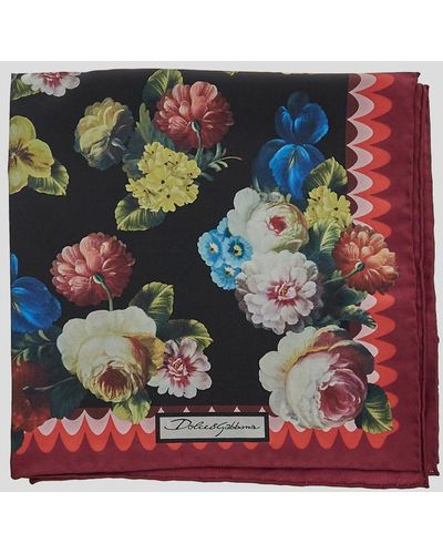 Dolce & Gabbana Nocturnal Flower Silk Scarf - Multicolour
