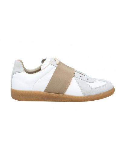 Maison Margiela Suede And Fabric Trainers - White