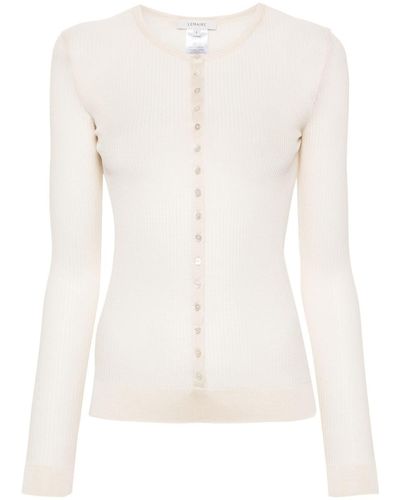 Lemaire Long-Sleeve Ribbed Top - White