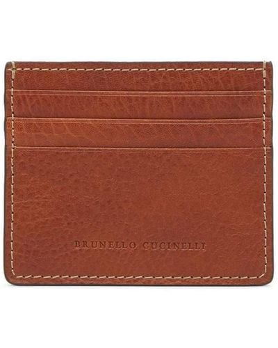 Brunello Cucinelli Leather Credit Card Holder - Brown
