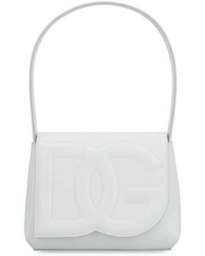 Dolce & Gabbana Dg Logo Leather Shoulder Bag - White