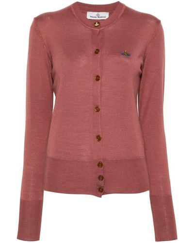 Vivienne Westwood Bea Wool And Silk Blend Cardigan - Pink