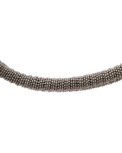 Brunello Cucinelli Necklace With Monile Embellishment - Grey