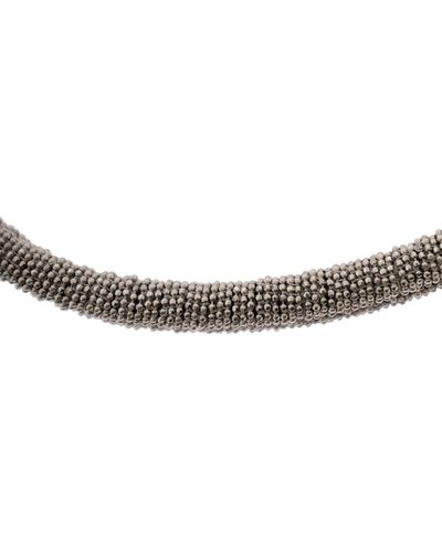 Brunello Cucinelli Necklace With Monile Embellishment - Gray