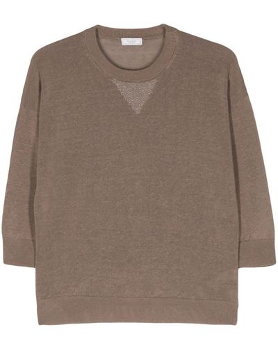 Peserico Beaded Detail Sweater - Brown