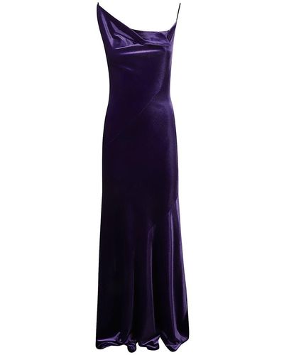 Philosophy Di Lorenzo Serafini Stretch Velvet Maxi Dress - Purple