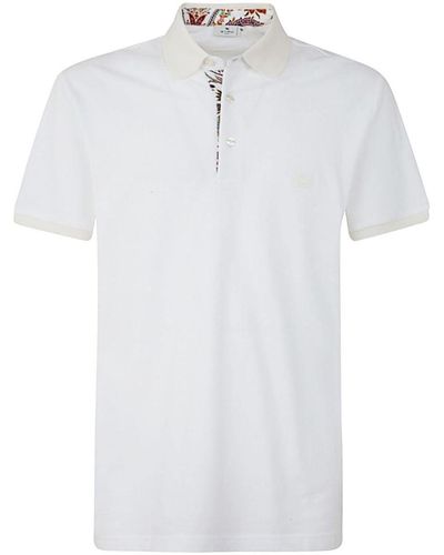 Etro Polo Shirt With Pegasus Embroidery - White