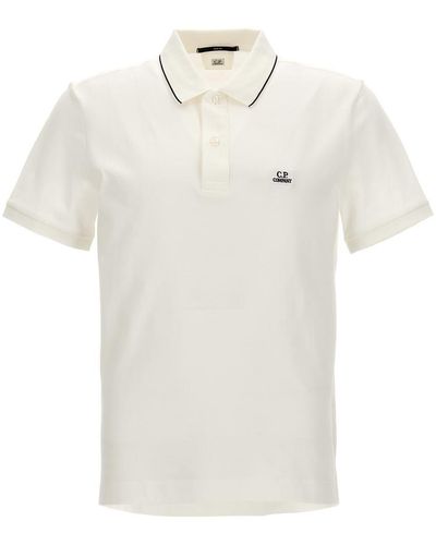 C.P. Company Logo Embroidery Shirt Polo - White