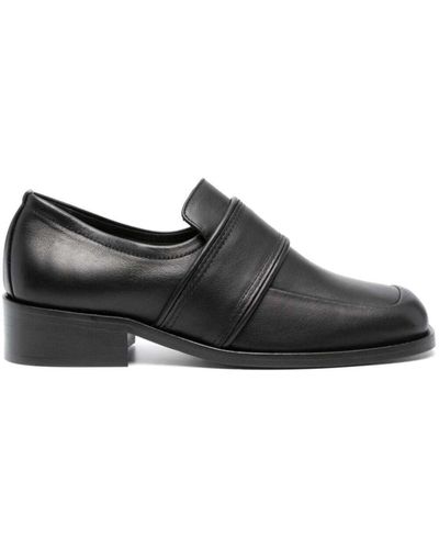 BY FAR Cyril 40mm Leather Loafers - Black
