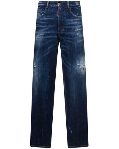 DSquared² 'San Diego' Jeans With Destroyed Detailing And All-Over - Blue