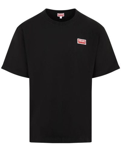 KENZO Logo-print Crewneck Cotton-jersey T-shirt X - Black