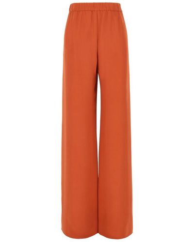 Valentino Silk Wide-leg Pants - Orange