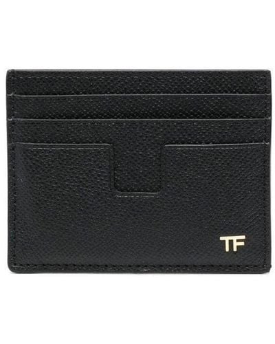 Tom Ford Logo-plaque Leather Cardholder - Black