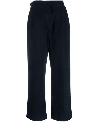 A.P.C. Pleat-detail Wide-leg Cotton Trousers - Blue