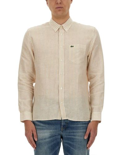 Lacoste Shirt With Logo - Natural