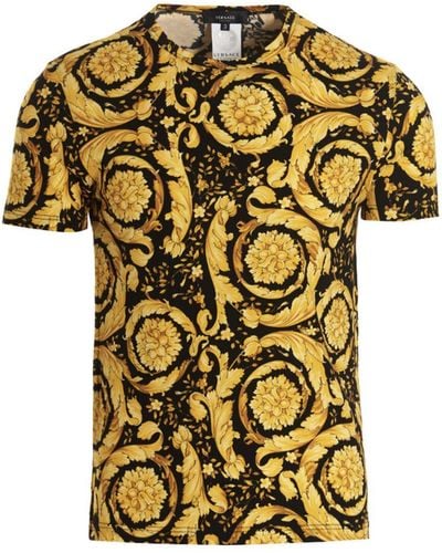 Versace 'barocco' Underwear T-shirt - Yellow
