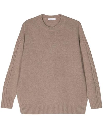 Max Mara Cashmere Crewneck Sweater - Natural