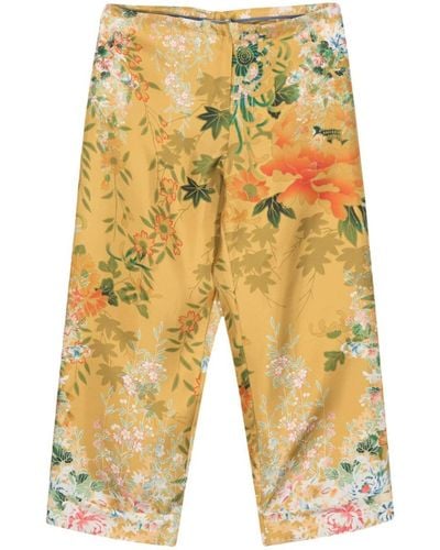 Pierre Louis Mascia Printed Silk Pants - Yellow