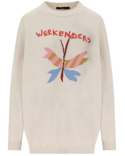 Weekend by Maxmara Gallura Ivory Oversize Sweater - White