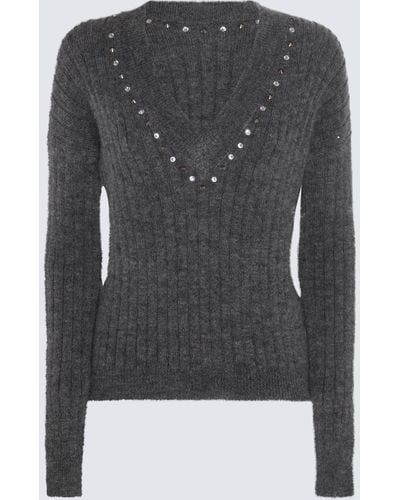 Alessandra Rich Grey Wool Blend Sweater