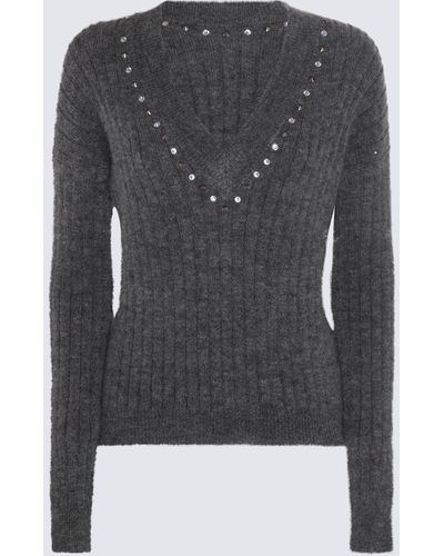 Alessandra Rich Gray Wool Blend Sweater