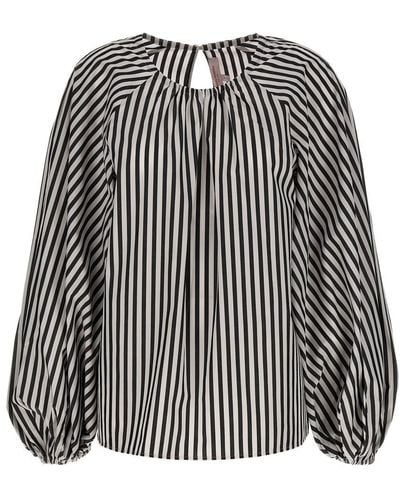 Carolina Herrera Striped Bloshirt Shirt, Blouse - Black