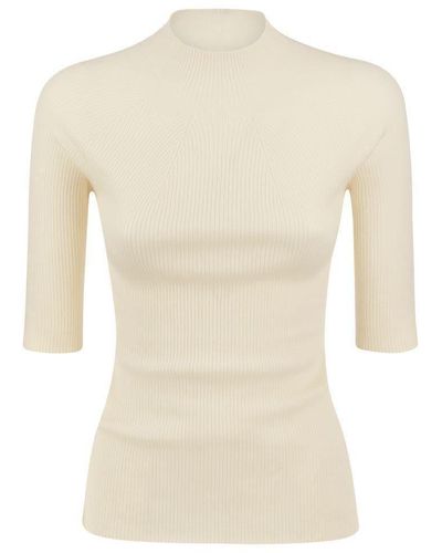 Peserico Tricot Jersey With Half Sleeves - White