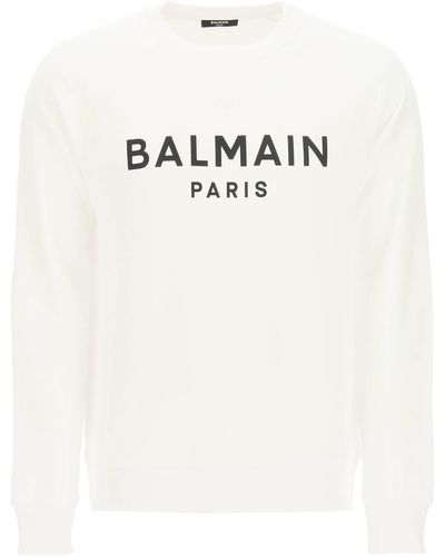 Balmain Logo Print Sweatshirt - White