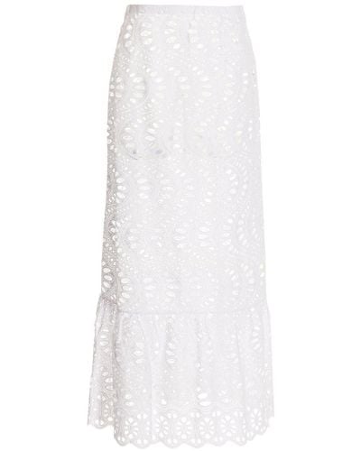 Giambattista Valli Macramé Long Skirt - White