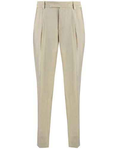 PT01 Linen And Viscose Pants - Natural