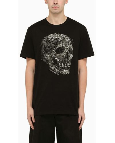 Alexander McQueen Alexander Mc Queen Black Cotton T Shirt With Print