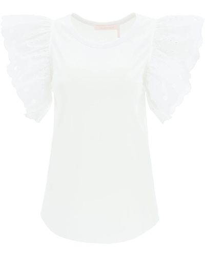 See By Chloé See By Chloe T-shirt With Embroidered Sleeves - White