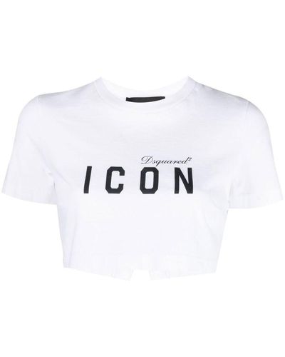 DSquared² Icon Cropped T-Shirt - White