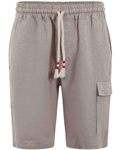 Mc2 Saint Barth Linen Shorts - Gray