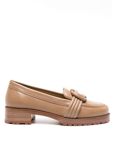 Alexandre Birman Knot-detailing Leather Loafers - Brown