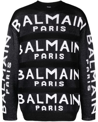 Balmain Sweaters - Black