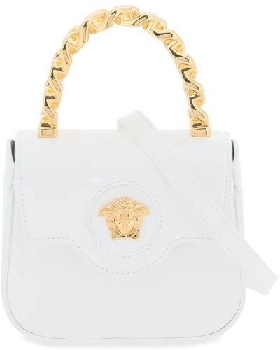 Versace Patent Leather 'la Medusa' Mini Bag - White