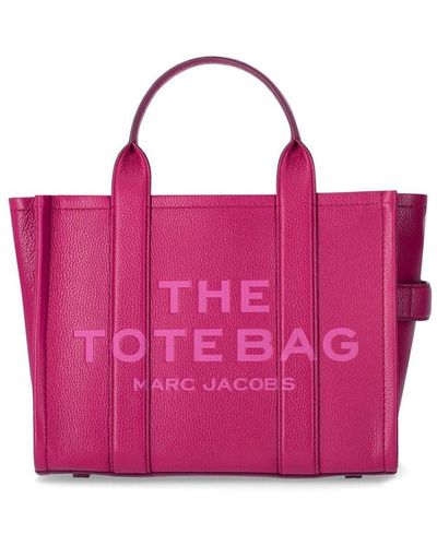 Marc Jacobs The Leather Medium Tote Lipstick Handbag - Pink