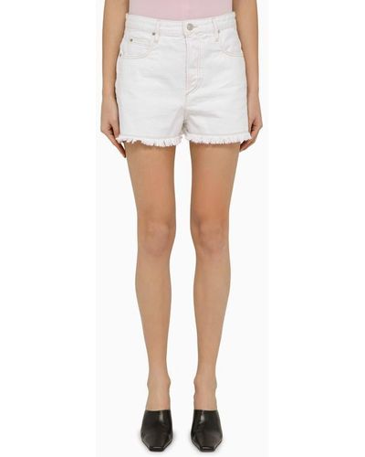 Isabel Marant White Cotton Denim Shorts