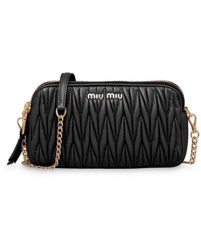 Miu Miu Matelassé-effect Mini-bag - Black